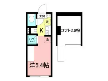 ル・ブラン小岩(ワンルーム/1階)の間取り写真