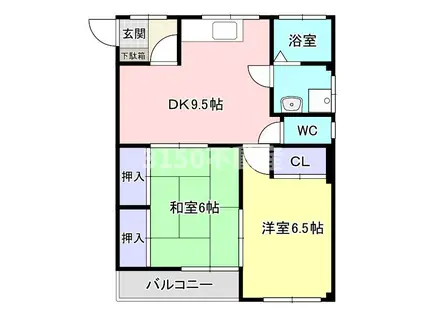 マスミハイツ(2DK/3階)の間取り写真