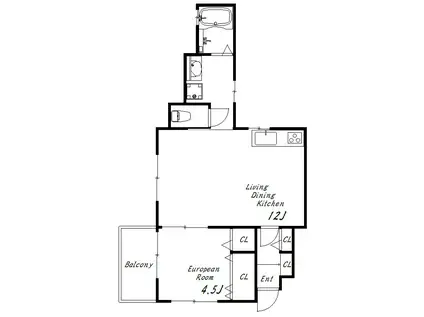 モンタージュ垂水(1LDK/1階)の間取り写真