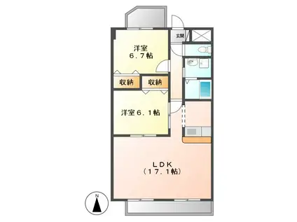 グランリーオ(2LDK/4階)の間取り写真