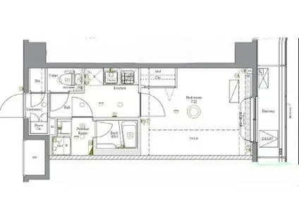 AZEST川崎大師II(1K/3階)の間取り写真