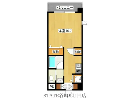 ディアグランデ難波東(ワンルーム/8階)の間取り写真