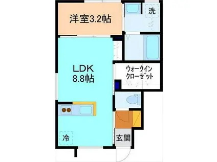 サン・ステージ今泉B棟(1LDK/1階)の間取り写真