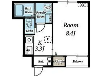 サンライズ宮町(1K/1階)の間取り写真