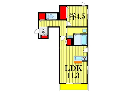 グランディール(1LDK/1階)の間取り写真