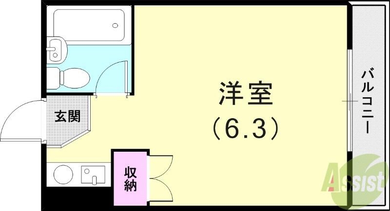 マンションミネット3号館(ワンルーム/1階)の間取り写真