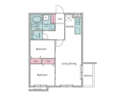 レジディア世田谷若林(2LDK/3階)の間取り写真