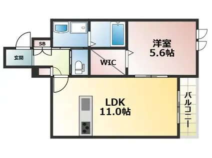 AGIO大宮(1LDK/2階)の間取り写真