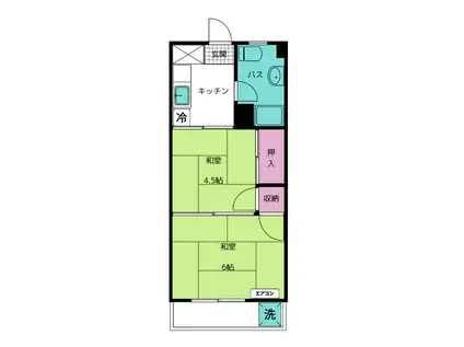 行徳マンション(2K/6階)の間取り写真
