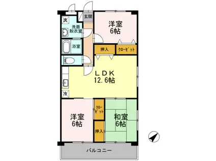 メゾンド篠崎(3LDK/3階)の間取り写真