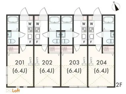 アザーレ・シド東海大学前(1K/2階)の間取り写真