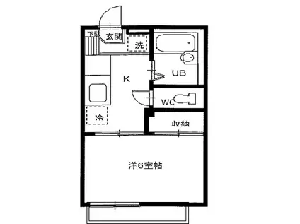 パークハイム(1K/1階)の間取り写真