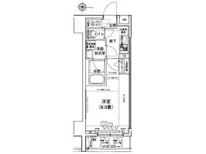 アイル両国弐番館(1K/2階)の間取り写真