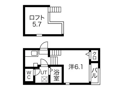 リエット(1K/2階)の間取り写真
