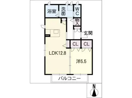 EVER GREEN(1LDK/2階)の間取り写真