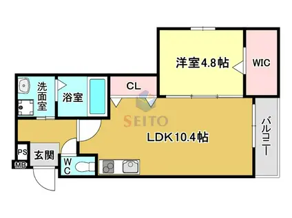 フジパレス庄内西町II番館(1LDK/2階)の間取り写真