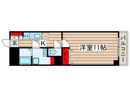 アンジュフローリア(1K/7階)の間取り写真