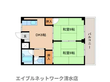 シティハイツ杉山(2DK/1階)の間取り写真