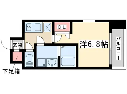 エスリード北大阪レジデンス(1K/2階)の間取り写真