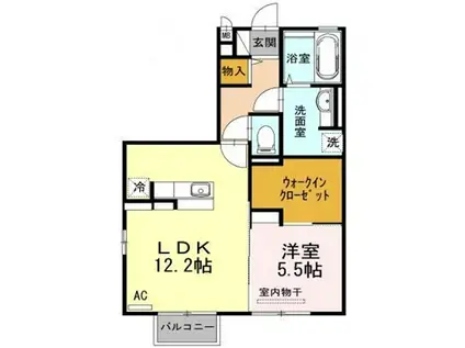 セレーナ(1LDK/2階)の間取り写真