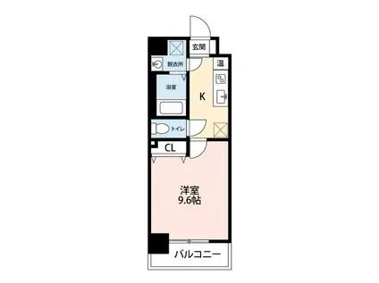 パークハイツ長岡(1K/5階)の間取り写真