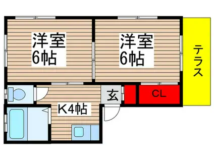 ジョイコート(2K/1階)の間取り写真