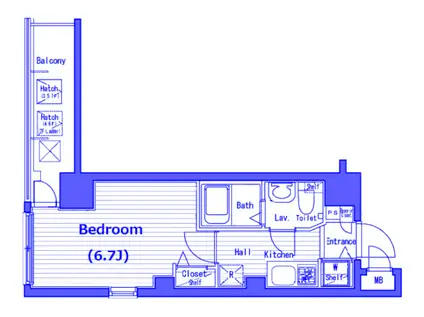 ガラ・シティ横浜西口(1K/4階)の間取り写真