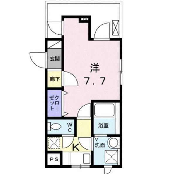 ソレイユ深沢(1DK/1階)の間取り写真