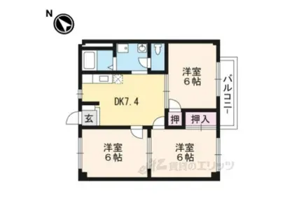 ルーセント(3DK/1階)の間取り写真