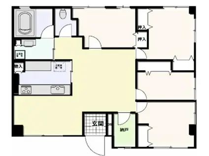 清光ビル(4LDK/3階)の間取り写真