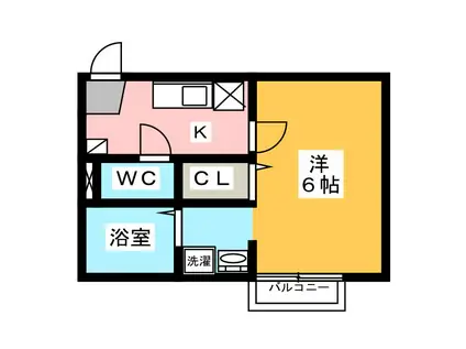 クオリティア霞ヶ関(1K/1階)の間取り写真