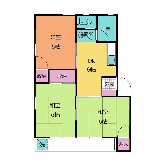 ニュー沢田(3DK/1階)の間取り写真