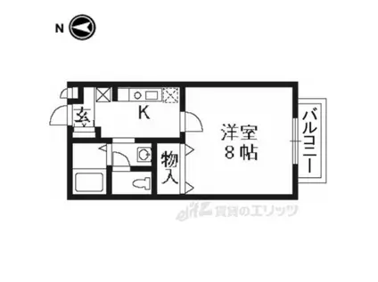 CASA DE FLOR(1K/1階)の間取り写真