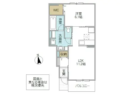 ノイ・フリーデ III(1LDK/1階)の間取り写真