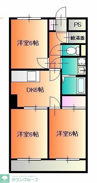サンパレス綱島(3DK/4階)の間取り写真