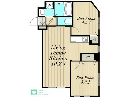 SOLASIARESIDENCE用賀(2LDK/1階)の間取り写真