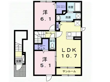 ミストラル(2LDK/2階)の間取り写真