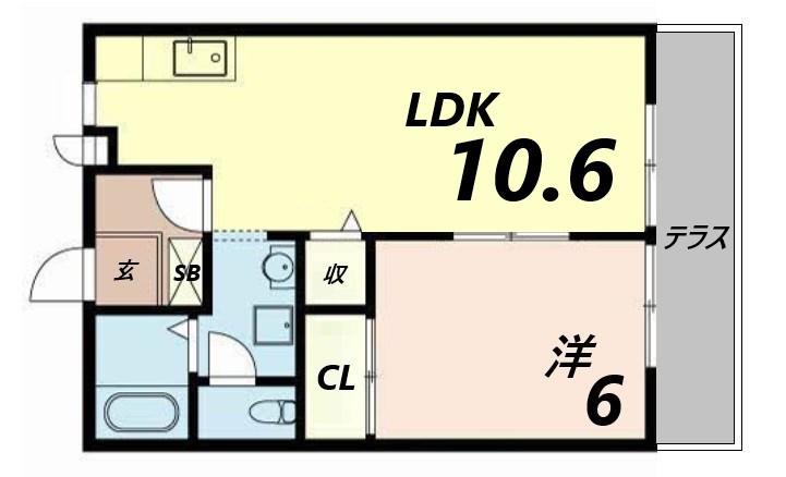 メゾン・リバーII(1LDK/1階)の間取り写真