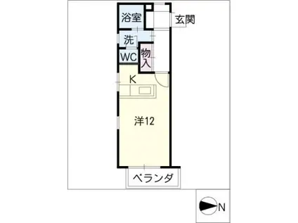 タブの木(1K/1階)の間取り写真
