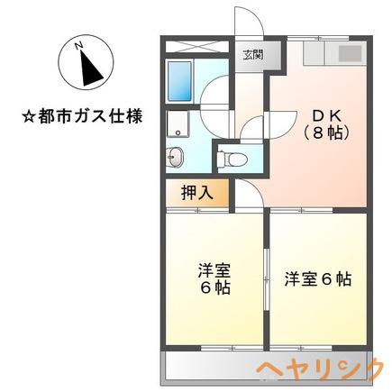 サニー加島(2DK/2階)の間取り写真
