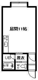 エミール旭町(ワンルーム/2階)の間取り写真