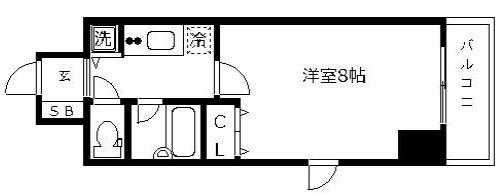 CITY SPIRE東大井(1K/2階)の間取り写真