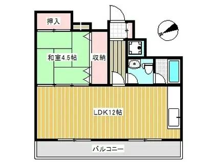 椿マンション(1LDK/3階)の間取り写真