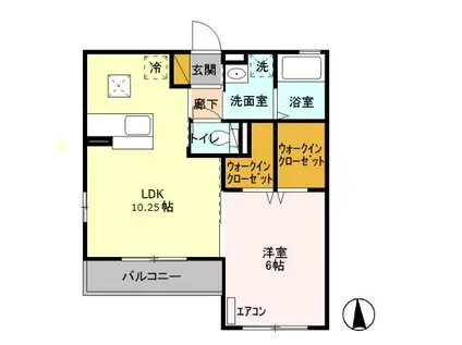 クレール上高井戸(1LDK/1階)の間取り写真