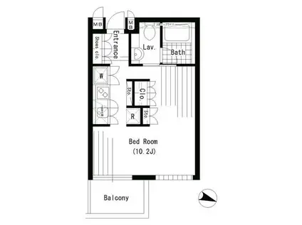 LINKS(1K/4階)の間取り写真