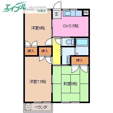 中川ファーストマンションI(3DK/1階)の間取り写真