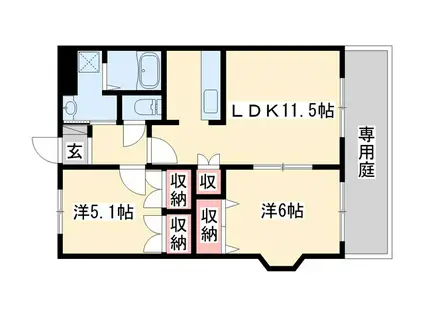 M′S SQUARE(2LDK/1階)の間取り写真