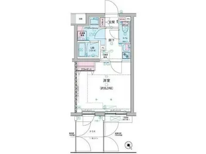 GENOVIA三軒茶屋 GREEN VEIL ジェノヴィア(1K/3階)の間取り写真