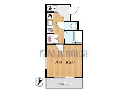 ルーブル神楽坂参番館(1K/4階)の間取り写真