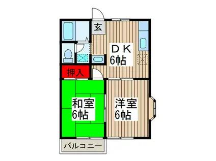 コーポラス英(2DK/2階)の間取り写真